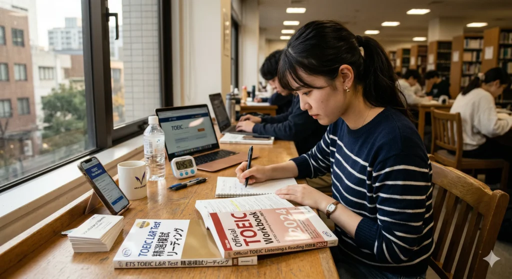 TOEICを勉強している画像